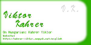 viktor kahrer business card
